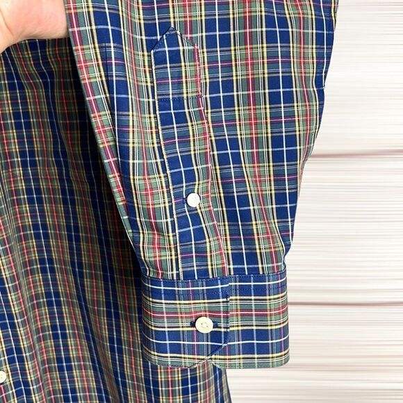 Paul Fredrick Plaid Cotton Button Down Casual Shirt size 16 1/2 -34 - Picture 7 of 10